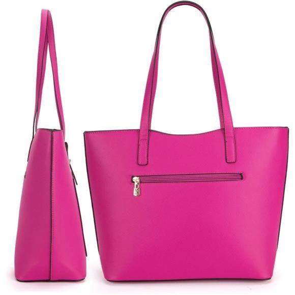 Montana West 3PCS Hot Pink Purses For Women Tote and Wallet Set Shoulder Bags - Picture 4 of 6